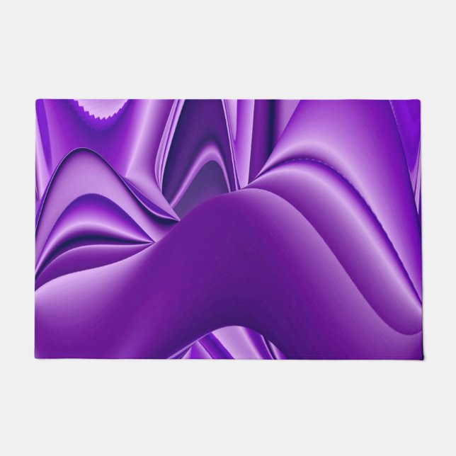 Felpudo Sueños del arcoiris de flores moradas (Anverso)