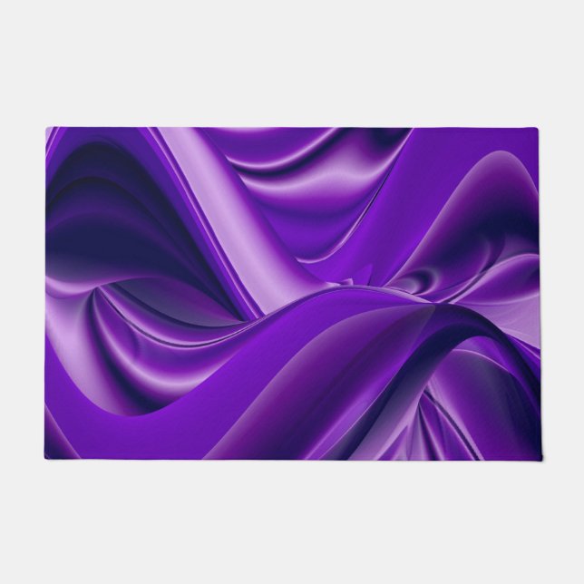 Felpudo Sueños del arcoiris de flores moradas (Anverso)