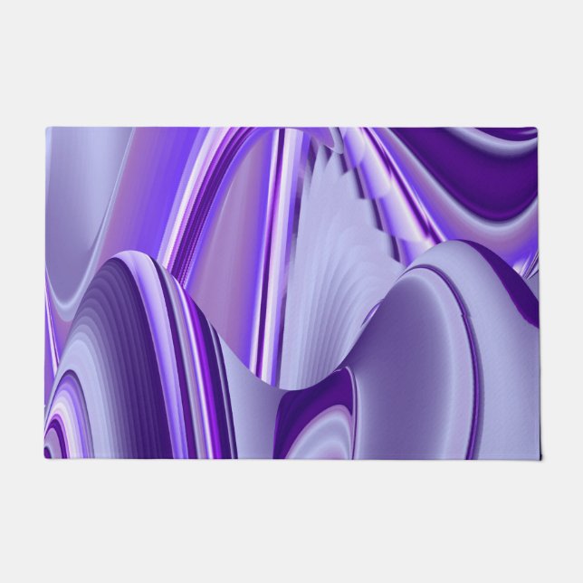 Felpudo Sueños del arcoiris de flores moradas (Anverso)