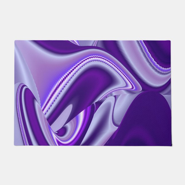 Felpudo Sueños del arcoiris de flores moradas (Anverso)