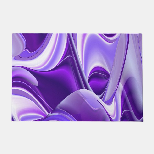 Felpudo Sueños del arcoiris de flores moradas (Anverso)