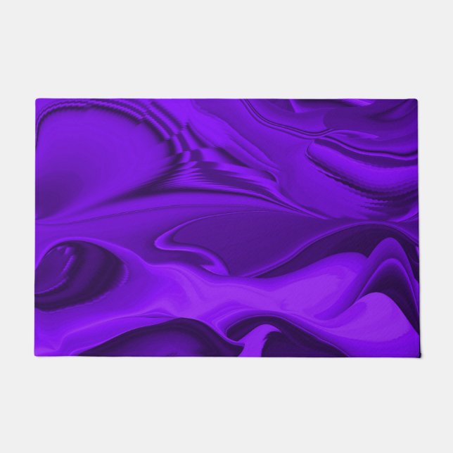 Felpudo Sueños del arcoiris de flores moradas (Anverso)