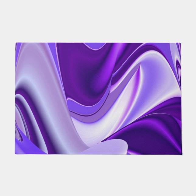 Felpudo Sueños del arcoiris de flores moradas (Anverso)