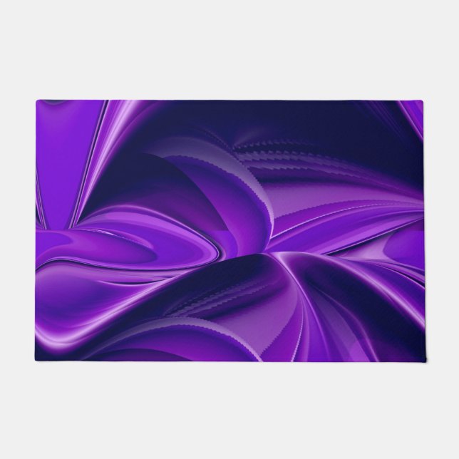 Felpudo Sueños del arcoiris de flores moradas (Anverso)