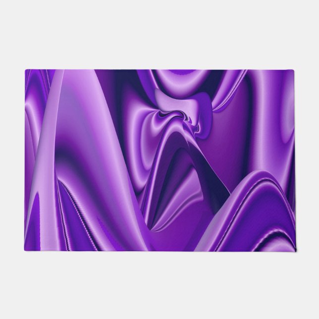 Felpudo Sueños del arcoiris de flores moradas (Anverso)