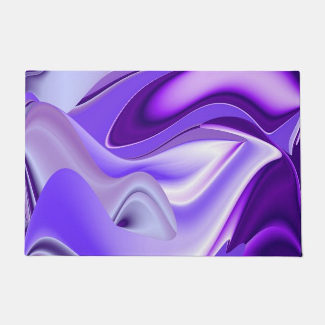 Felpudo Sueños del arcoiris de flores moradas (Anverso)