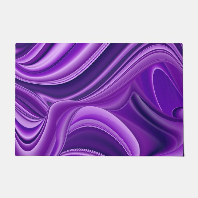 Felpudo Sueños del arcoiris de flores moradas (Anverso)