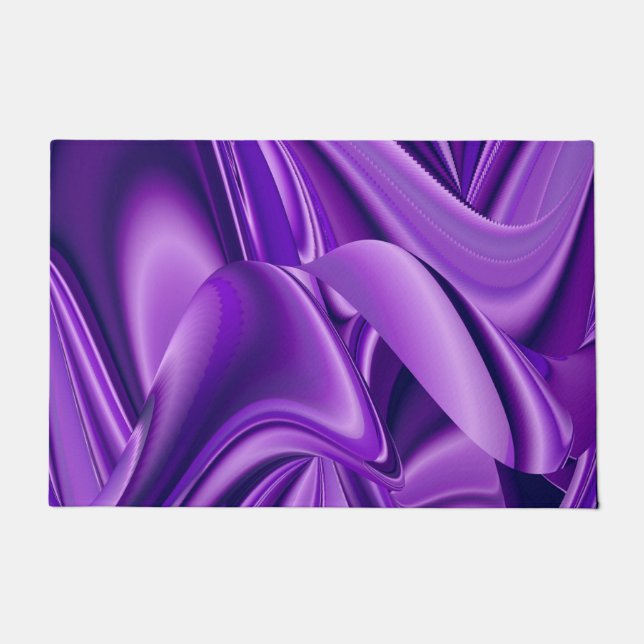 Felpudo Sueños del arcoiris de flores moradas (Anverso)