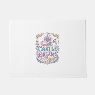 Felpudo Sueños del Castillo de Unicornio Unicornio Fondo B