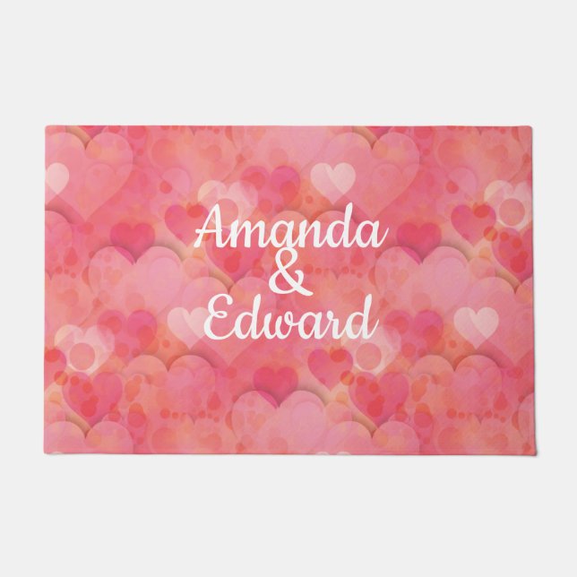 Felpudo Sueños del corazón rosado (Anverso)