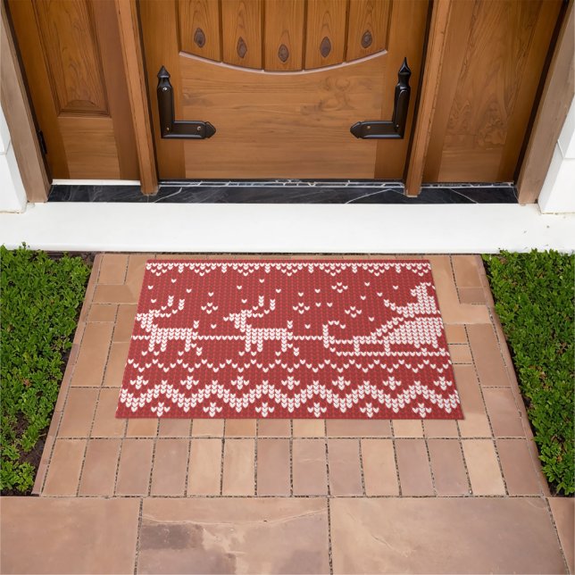 Felpudo Suéter fea Santa Claus trineo y renos (Exterior)