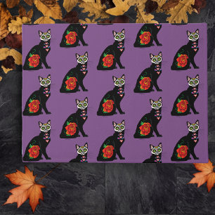 Felpudo Sugar Skull Black Cat