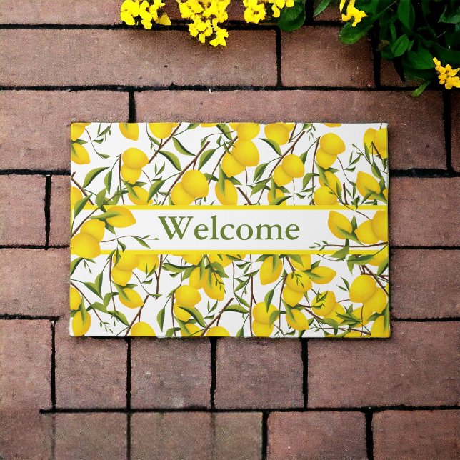 Felpudo Suministro personalizado de ramas de cítricos de l (Sunny and welcoming. Elevate your front entry with a new welcome mat.)