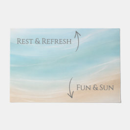 Felpudo Sun & Fun / Rest & Refresh Beach House Welcome Mat