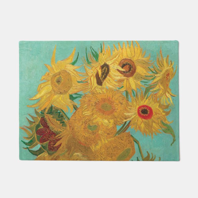 Felpudo Sunflower por Vincent Van Gogh (Anverso)