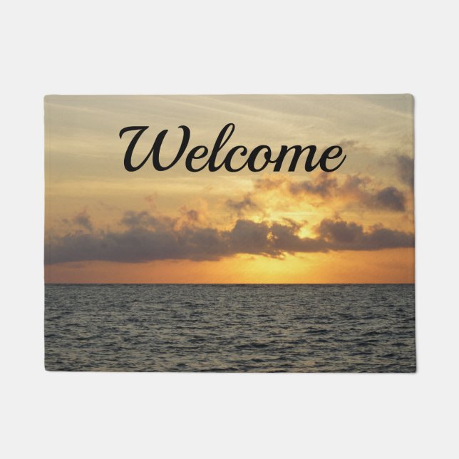 Felpudo Sunrise Glory Folly Beach Welcome Doormat (Anverso)
