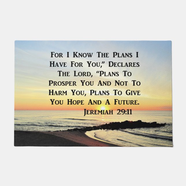 FELPUDO SUNRISE JEREMIAH 29:11 BIBLIA VERSE (Anverso)