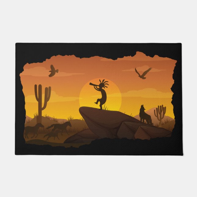 Felpudo Sunset Kokopelli Doormat (Anverso)