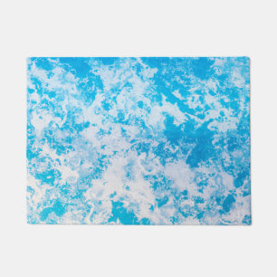 Felpudo Superficie del planeta de hielo azul y blanco