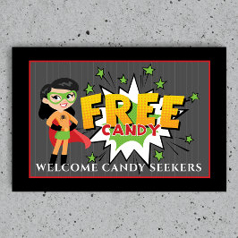 Felpudo Superhéroe Mamá liberen a Candy Halloween