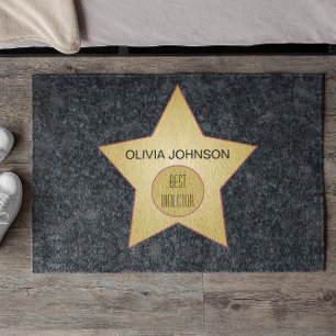 Felpudo Superlativo de la estrella de oro de Hollywood