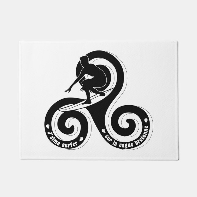 Felpudo Surfer sur la vague bretonne (version homme) (Anverso)