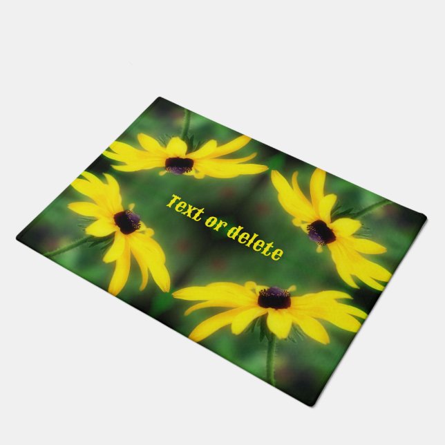 Felpudo Susan Daisy Flower personalizada con ojos negros (Angular)