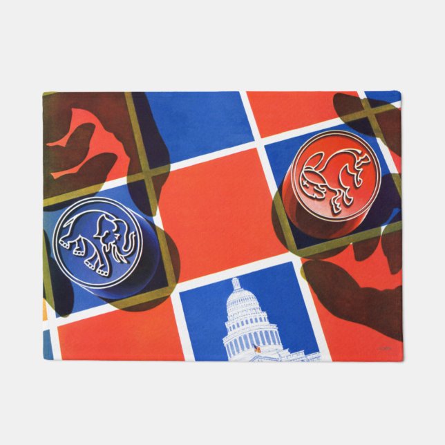 Felpudo tablero de ajedrez electoral (Anverso)