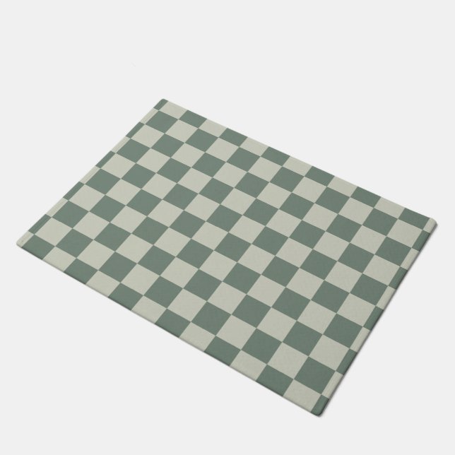 Felpudo tablero de ajedrez verde (Angular)