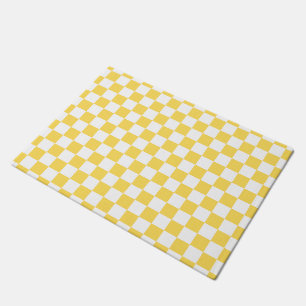 Felpudo Tablero de ajedrez visual clásico amarillo