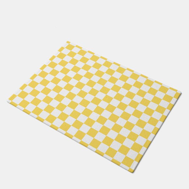 Felpudo Tablero de ajedrez visual clásico amarillo (Angular)