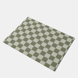 Felpudo Tablero de cheques verde de sabio