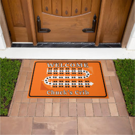 Felpudo Tablero de Cribbage Personalizado Naranja Bienveni
