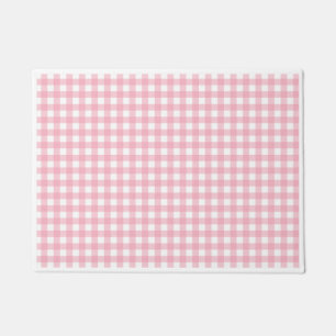 Felpudo Tablero De Tablero Rosado Y Blanco