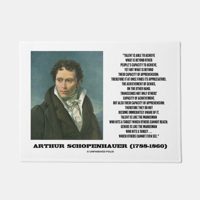 Felpudo Talento de Arthur Schopenhauer contra cita del (Anverso)