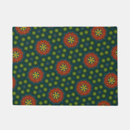 Felpudo Tamaño personalizado Punto Rojo y Verde Tribal Mas