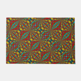 Felpudo Tamaño personalizado Red Verde azulado y Amarillo 