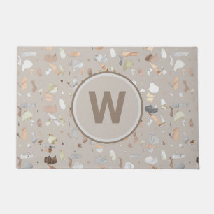 Felpudo Tan italiano Terrazzo Tile Monogrammed
