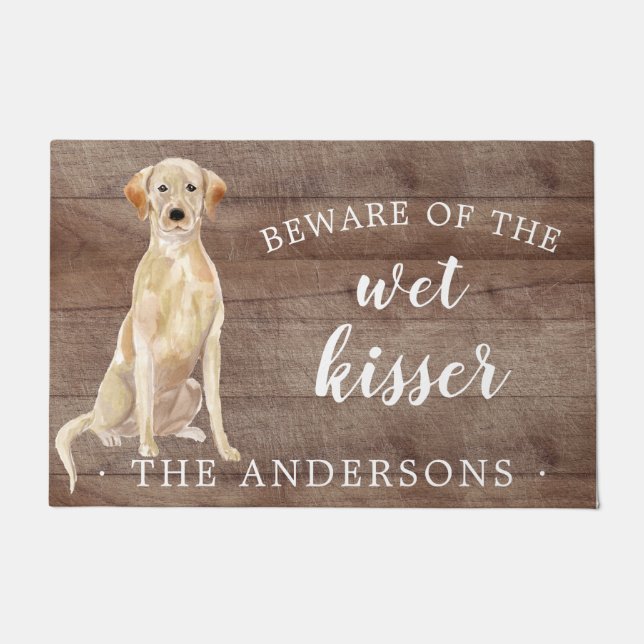Felpudo Tan Lab Dog Personalizado Mat (Anverso)