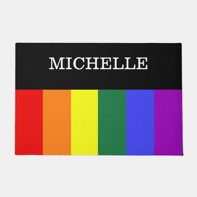 Felpudo Tapete Capacho Orgulho Gay Rainbow Personalizado (Anverso)