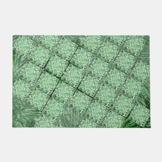 Felpudo Tapete com pequenos quadrados verdes e 'falha' (Anverso)