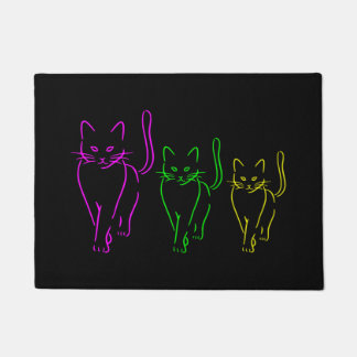 Felpudo Tapete Neon Cats