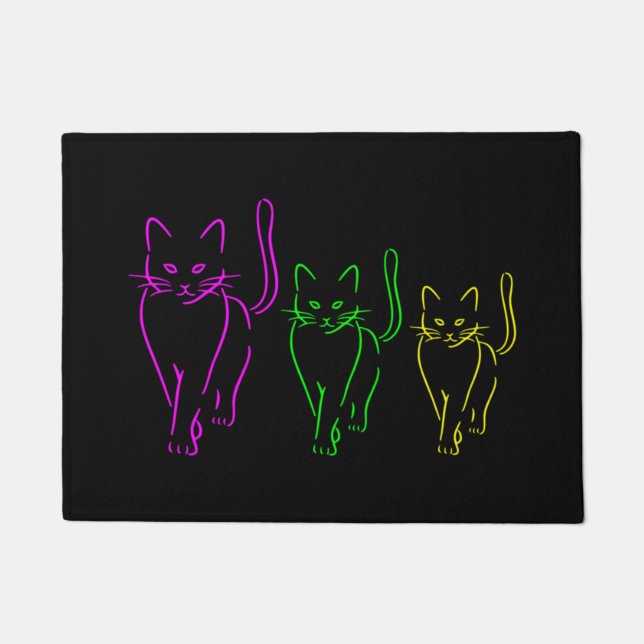 Felpudo Tapete Neon Cats (Anverso)