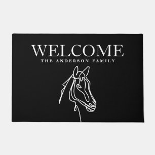 Felpudo Tapón de puerta de caballo de bienvenida para cas