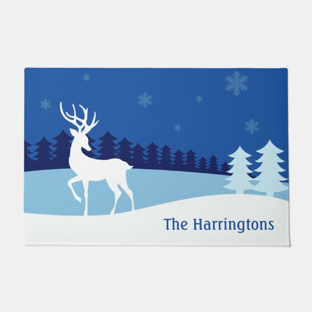 Felpudo Tapón de puerta de nombre personalizado de Ilustra (Anverso)