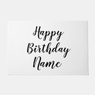Felpudo tarjeta de cumpleaños feliz simple mínima añade tu