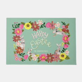 Felpudo Tarjeta de vacaciones de Pascua floral linda