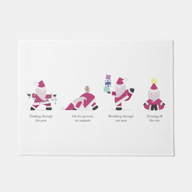 Felpudo  Tarjeta de vacaciones para Navidades de yoga de Y (Anverso)