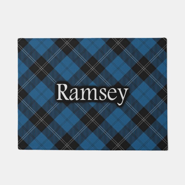 Felpudo Tartán azul escocés de la caza de Ramsay Ramsey (Anverso)