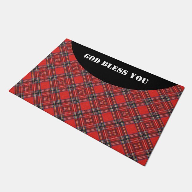 Felpudo Tartán plancha patrón tela roja real (Angular)